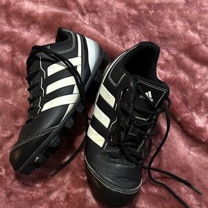 Adidas Kids Black and White Baseball Cleats
